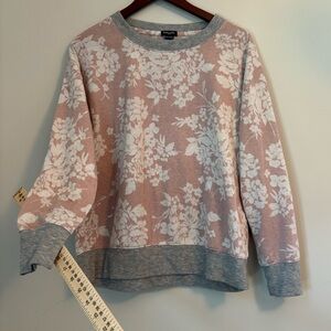Splendid, M, Women’s Grey-Pink Pullover, Floral